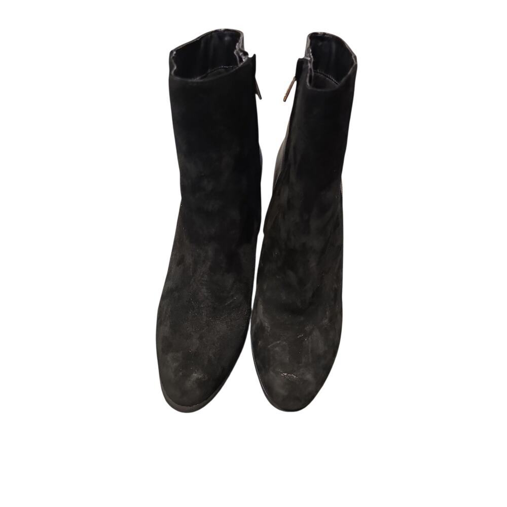 Naturalizer black Garnet suede bootie ankle boots wedge heels sz 9.5 - Picture 3 of 5
